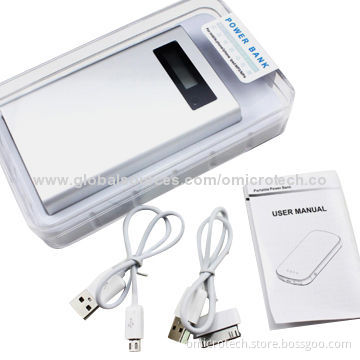 12,000mAh Fashionable Polymer Dual-USB Port Power Banks, Long Standby Time, Various Colors Available